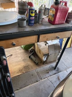 Wooden and Metal Heavy Duty Table work shop tools