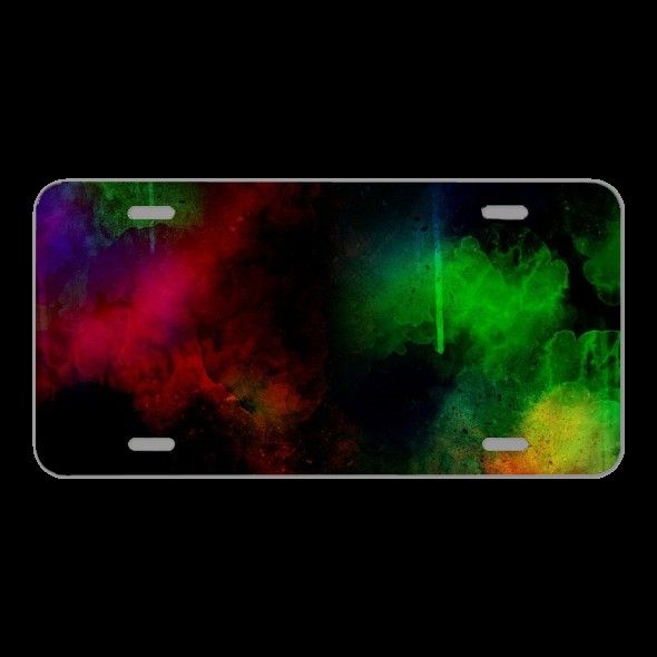 License Plate Novelty Car Front Background Art Abstract Watercolor