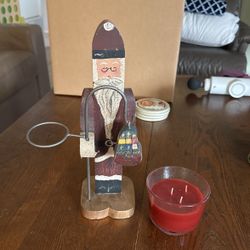 Vintage Wooden Santa And Candle $5.