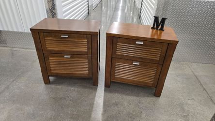 TWO NICE BROWN NIGHTSTANDS