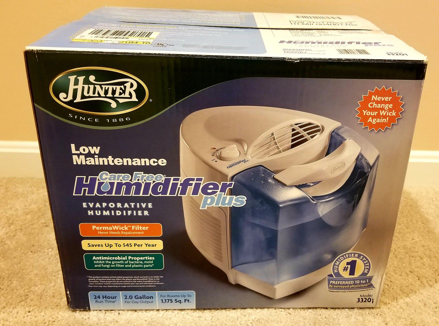 Humidifier 2 gallon Like New in Box
