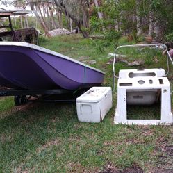 Homemade Fiberglass 13ft Boat With Center Console 