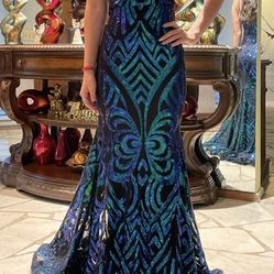 Size 0 Multi Color Jovani Dress