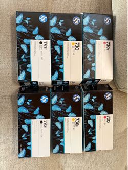 Lot of 6 new HP designjet 730/730F ink carteiges