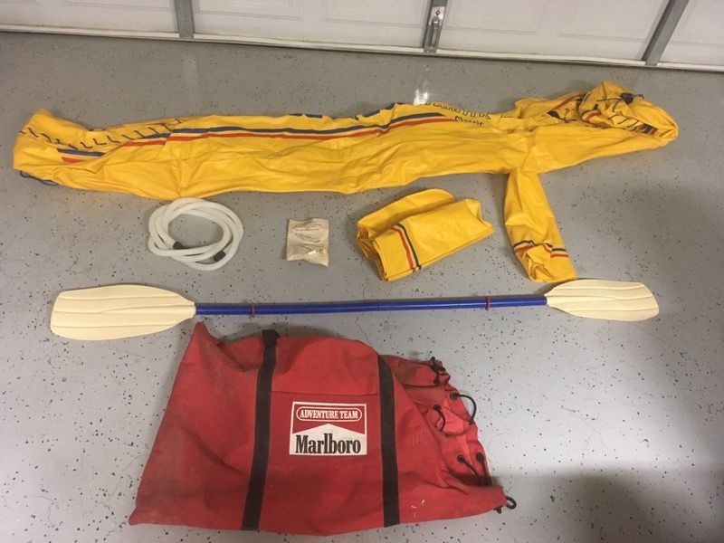 Vintage inflatable Marlboro kayak