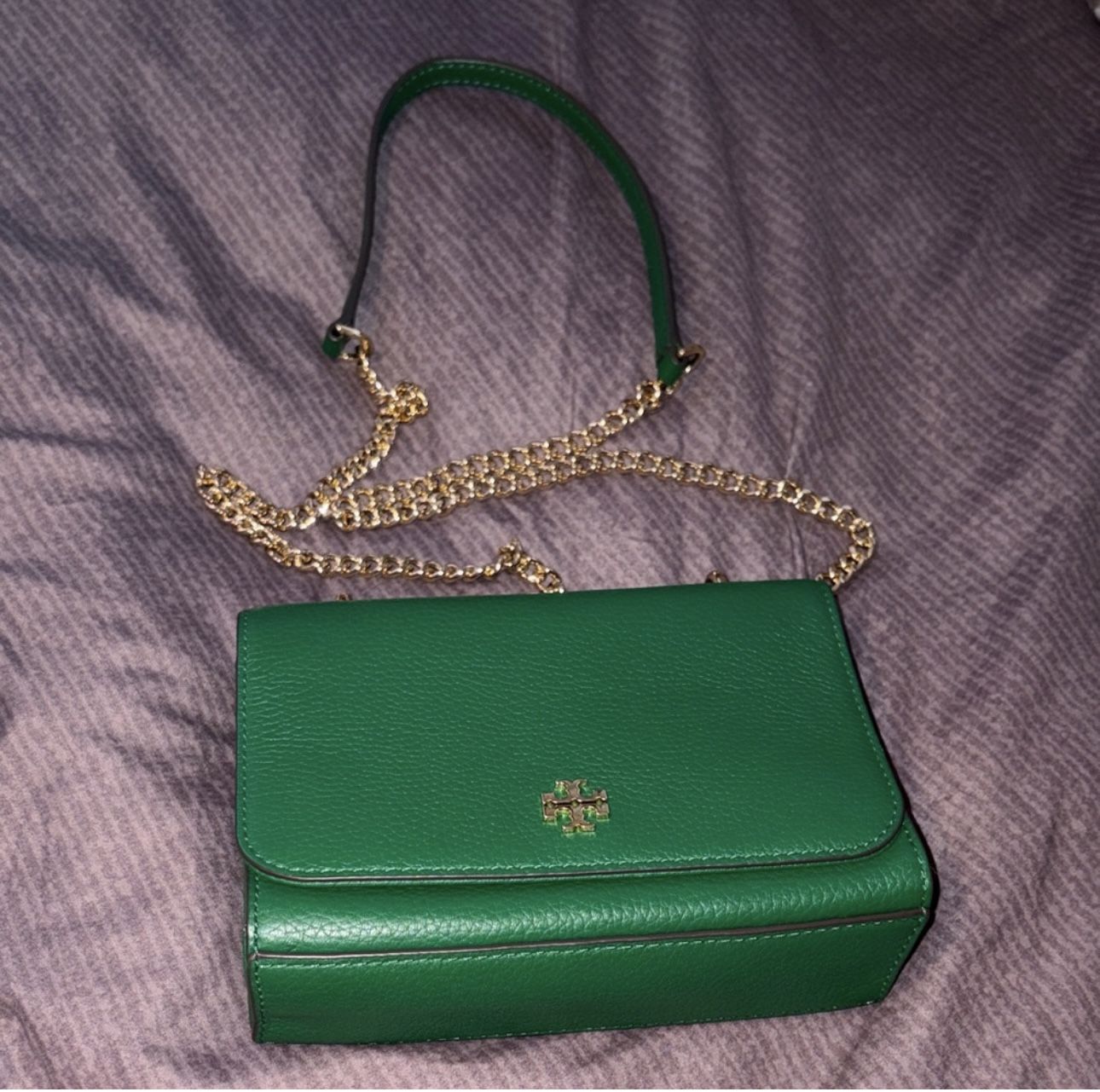 Tory Burch Green Leather Crossbody Bag