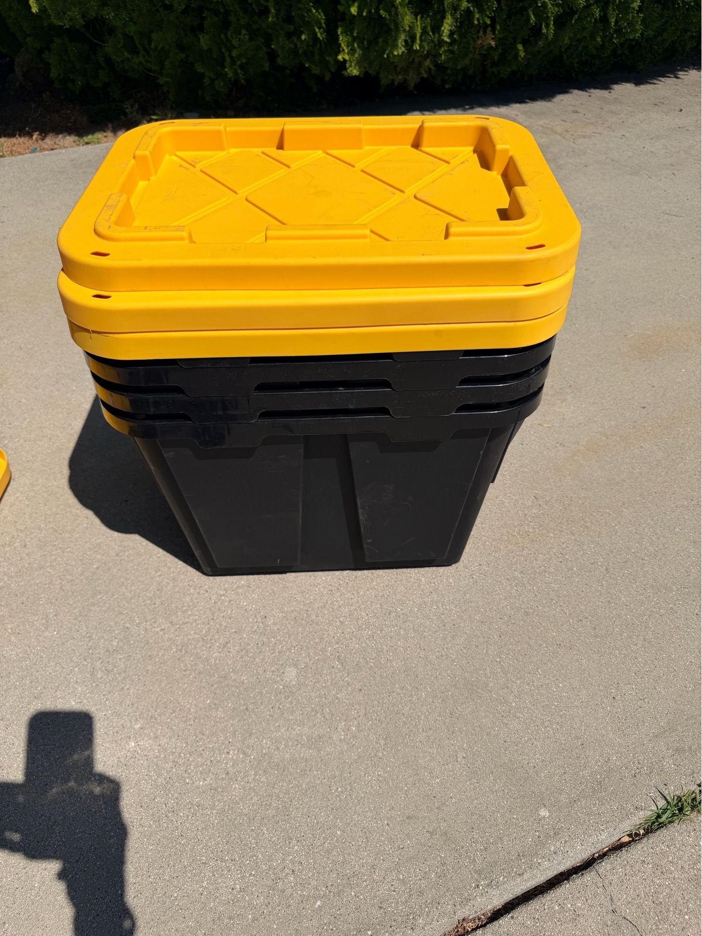 yellow black storage containers