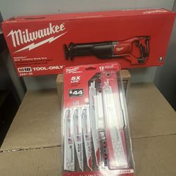 Milwaukee 18v Cordless Sawzall With Demo Wood & Bi-Metal 12 Pc Blade Set 