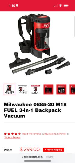 Milwaukee M18 FUEL 3-in-1 Backpack Vacuum