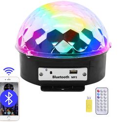 Bluetooth Crystal Magic Ball Light With Wireless Speakers USB/Bluetooth Music Player Remote Control RGB DJ Lights