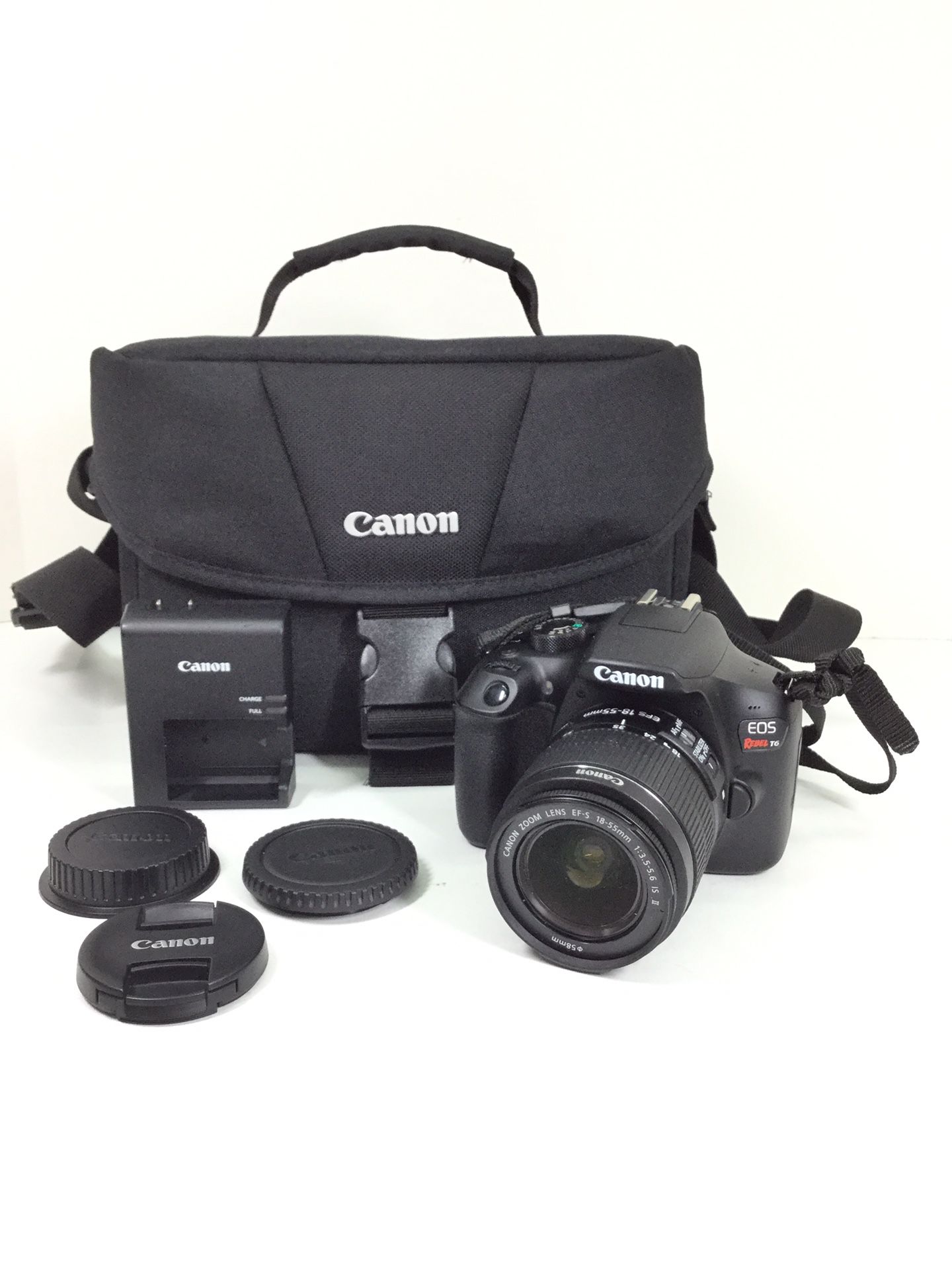 Canon EOS Rebel T6 Digital SLR Camera with Case and Charger