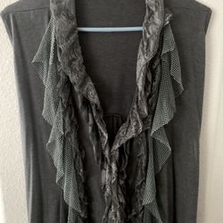 Ruffled Sweater Vest Size  X Large