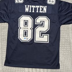Jason Witten Signed Navy Blue Pro Style Jersey BAS Witnessed/Witten Exclusive 82