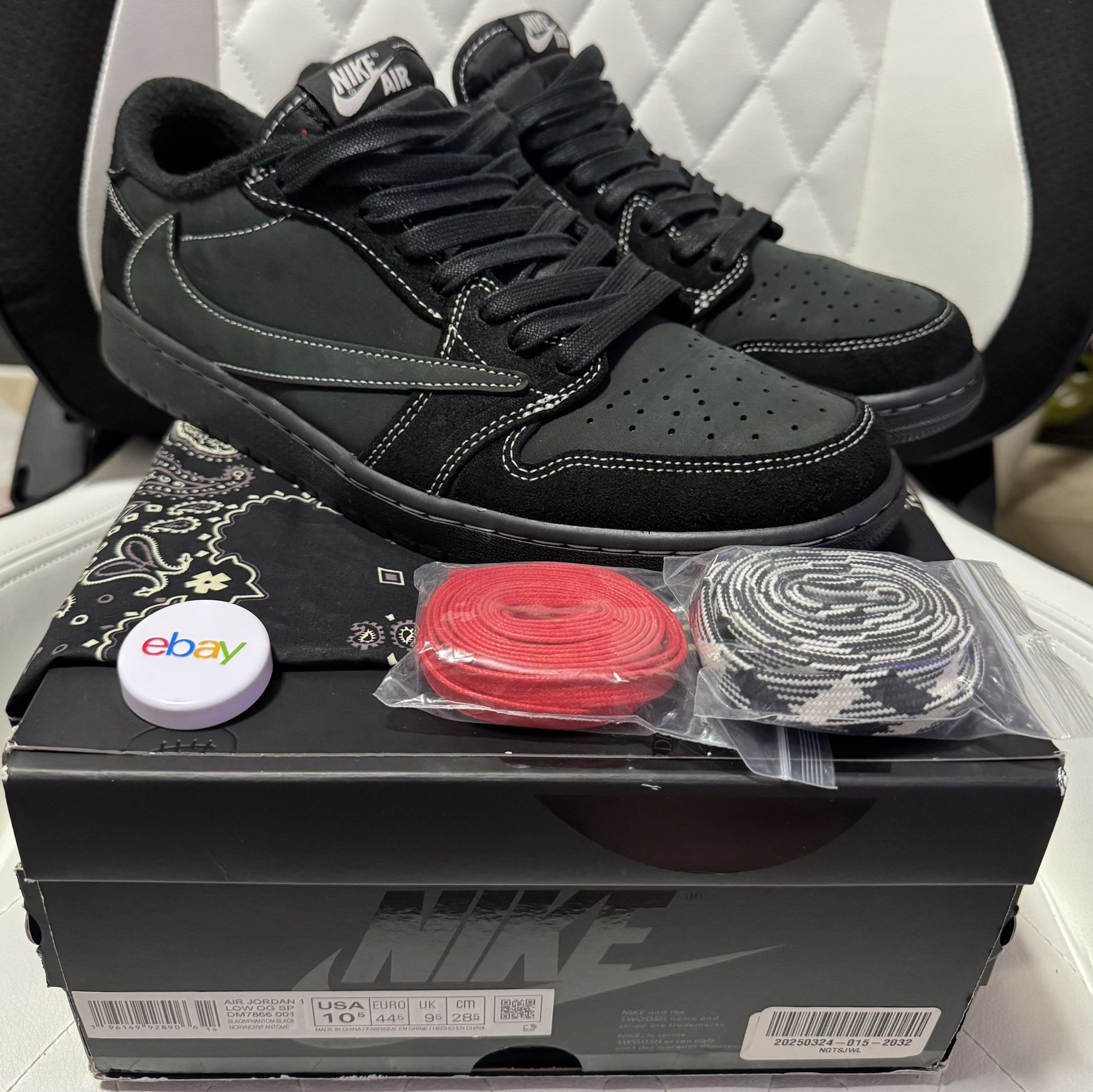 Jordan 1 Retro Low OG SP Travis Scott Black Phantom 10.5