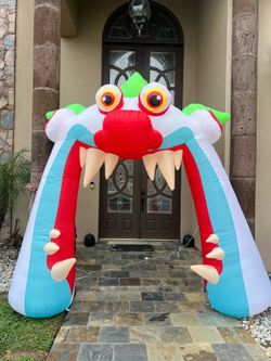 Large Halloween Inflatable 10 Ft Clown Archway, Outdoor Decoration