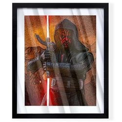 Star Wars custom art piece of Darth maul in black frame