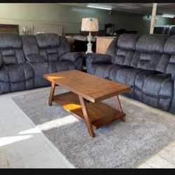 Granite Capehorn Reclining Sofa And Loveseat With Lift Top Storage Console , Cup Holders✅ 2 Piece Living Room Set ✅ Brand New✅