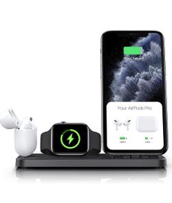 Estación de Carga Portátil 3 en 1 para Apple *1Negro y 1Gris* / Portable 3 in 1 Charging Station for Apple* Available 2 Colors: Black And Space Gray