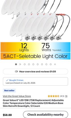 6” LED 13W down lights