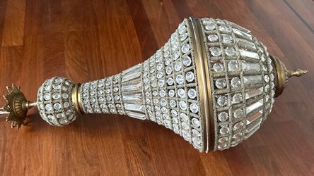 Lite Source LIG06690 6-Light Crystal Chandelier - Antique Brass