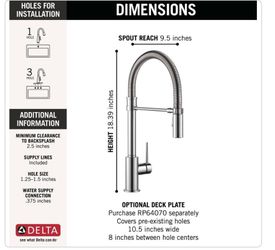 Delta Trinsic Single Handle Pull Down Sprayer Kitchen Faucet with Spring Spout in Chrome
