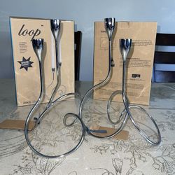 Black + Blum Silver Loop Candleholders 