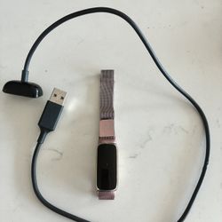 Fitbit Luxe Smartwatch With Pink Milanese Metal Strap