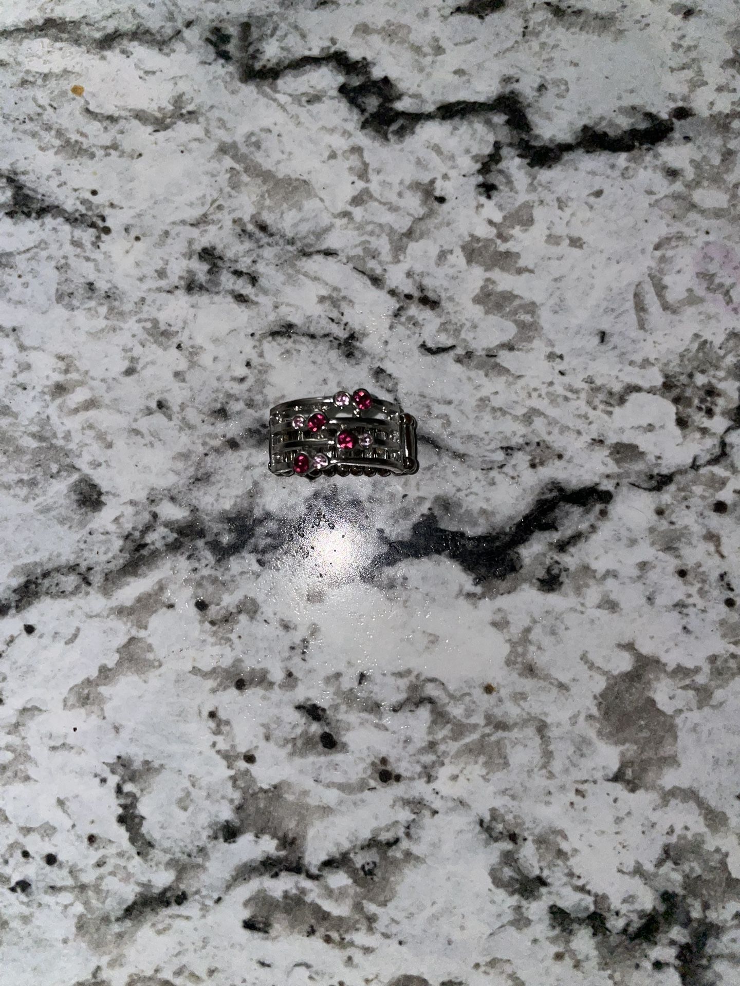 Sterling Silver Ring with Red Stones