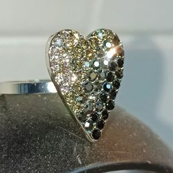 Black/White Hearts Ring/Earring Set