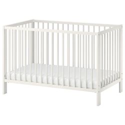 Crib, white, 27 1/2x52 "