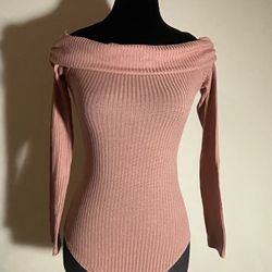 Women'S Solid Color Off Shoulder Bodysuit/XS