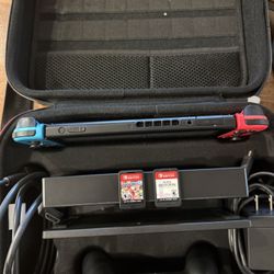 Nintendo Switch Bundle with Mario Kart 8 Deluxe & Super Smash Bros Ultimate - Used, Near Pristine Condition, Extra Accessories