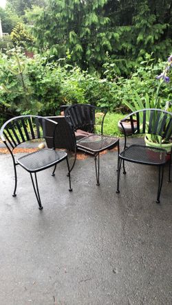 Metal patio chairs outdoor 3 lot