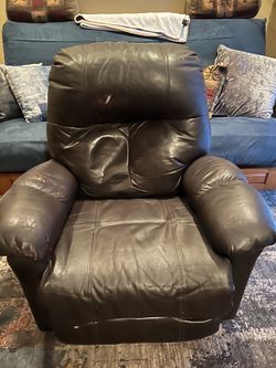 Dark Brown Leather Recliner Chair