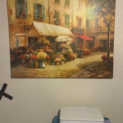 Flower Market Oil Painting