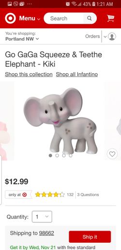 Kiki teething best sale elephant