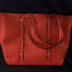 BRAND NEW/NEVER USED Neiman Marcus Red Leather Tote Bag w/laptop Compartment 