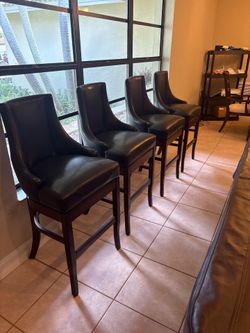 Leather bar swivel  chairs