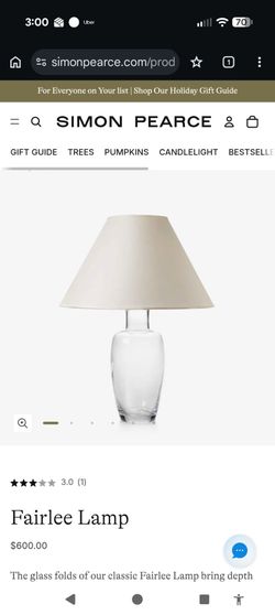 Simon Pearce Fairlee Lamp