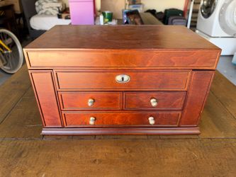 Wooden Jewelry Box with Drawers