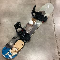 Used Peter Line Division Series 158cm Snowboard With Burton Bindings (Read Description)