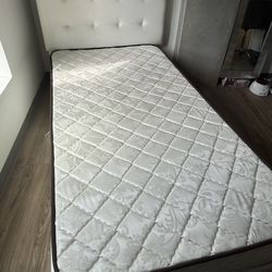 Twin Bed Frame + Mattress + Study Table – Great Condition – Moving Sale