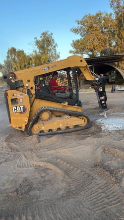 Concrete Demo Driveways Skid Steer Dump Truck
