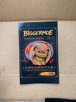 Bigger Moe Creamsicle Baseball Pin