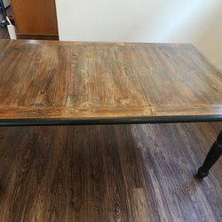 Kitchen Dining Room Table (Seats 6 With Removable Leaf) 6 Chair Included
