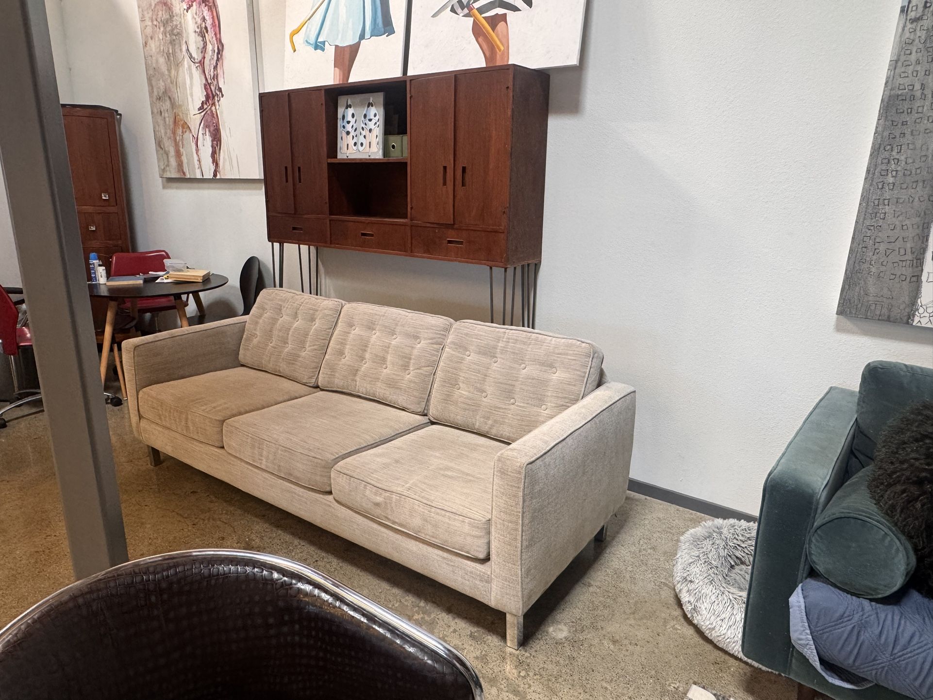 Mid-Century Modern Rowe furniture Sofa - Professionally Refurbished | 86" Long
