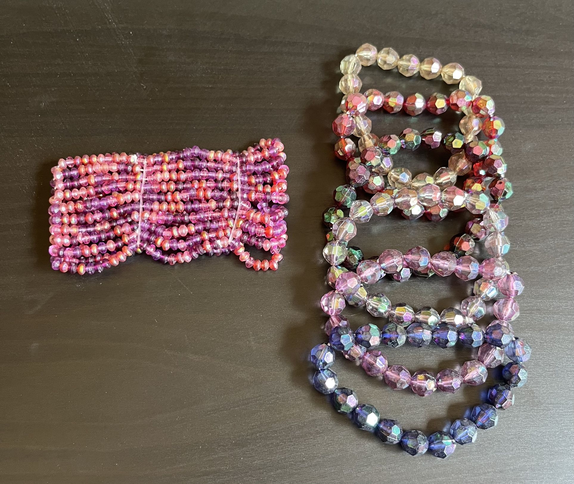 7 Women’s Stretchy Bracelets, Shades of Purple Worn 0-1 Time