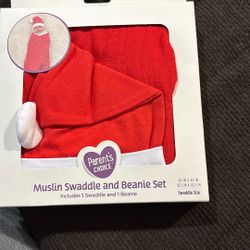 Muslin Swadddle N Beanie Set