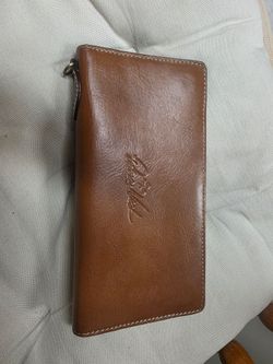 Patricia Nash Brown Leather Long Zip Wallet
