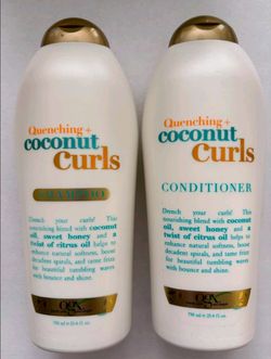 OGX Quenching Coconut Curls Shampoo and Conditioner Set 25.4 Fl Oz Pack of 2